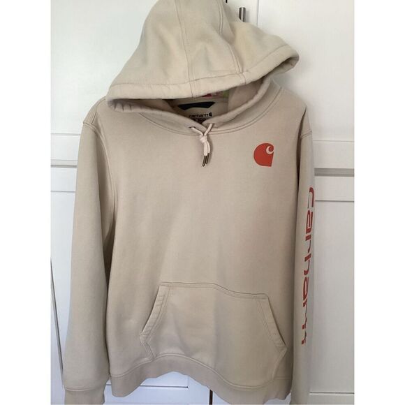 Carhartt Womens Relaxed Fit Hoodie Sz 2X Ivory - Picture 1 of 9